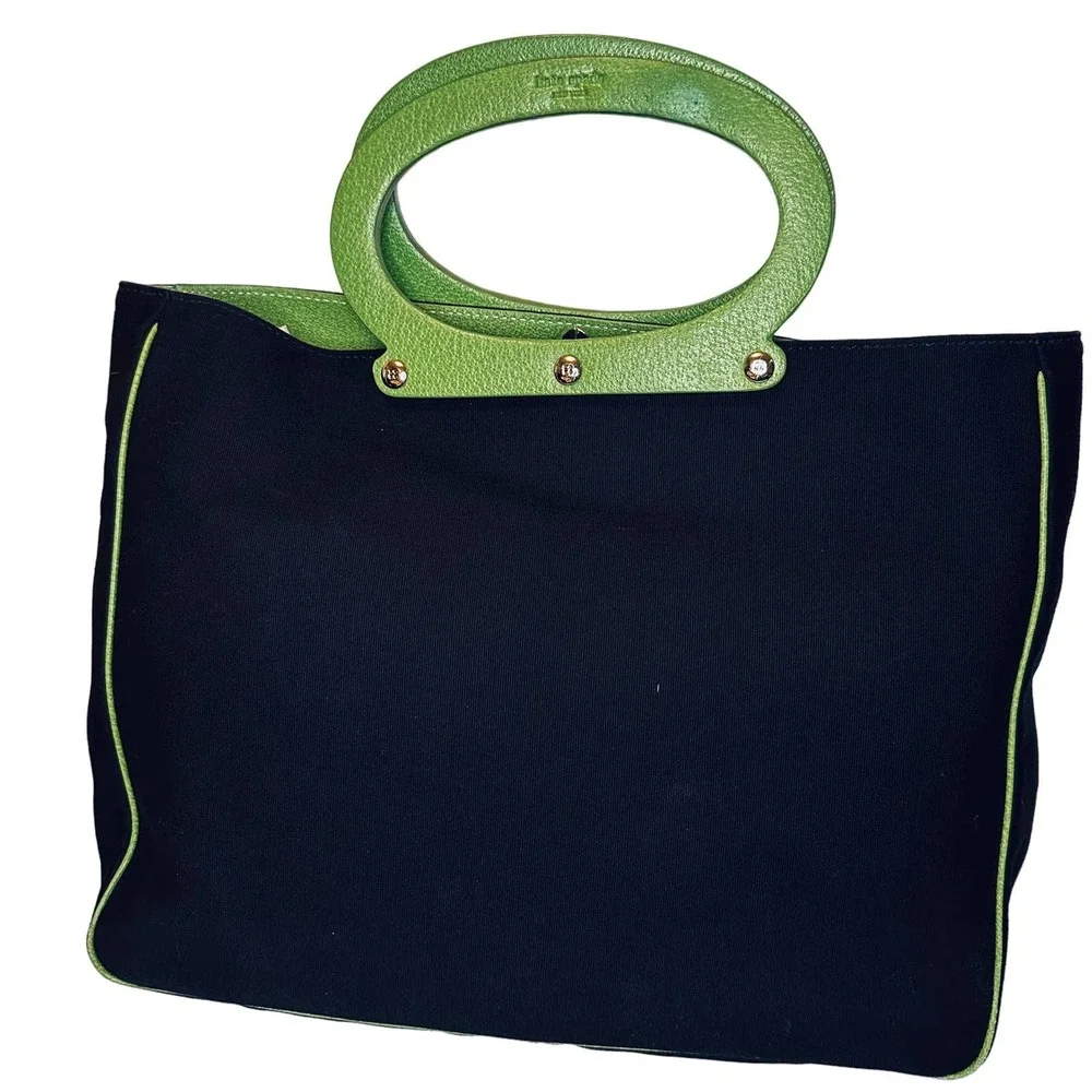 Kate Spade - Easton Top Handled Green and Black Purse
